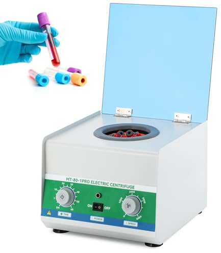Mxmoonant Centrifugeuse de Laboratoire, 4000rpm, 6x15ml, 1865xg, 60min | pour Tubes à Essais 15ml/10ml/5ml, pour Séparation D'échantillons, Analyse Qualitative (Prise EU)