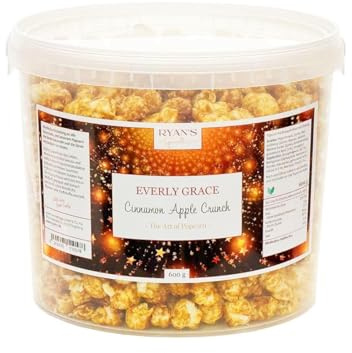 Everly Grace Popcorn – Cinnamon Apple Crunch, 600 g – Popcorn bucket with apples and cinnamon from our manufactory in Augsburg, Germany