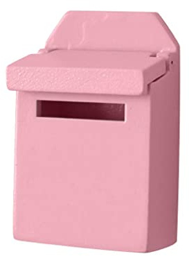 1/12 Puppenhaus Miniatur Möbelbausätze, Briefkasten/Tür, Puppenzimmer Dekoration, Handarbeit, Rosa