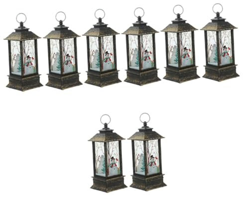 OSALADI 4sets Vintage Elch Weihnachten Laterne Schneemann Home Party Beleuchtung Nachtlicht Hängen Dekorative Lampe 2 Stücke * 4