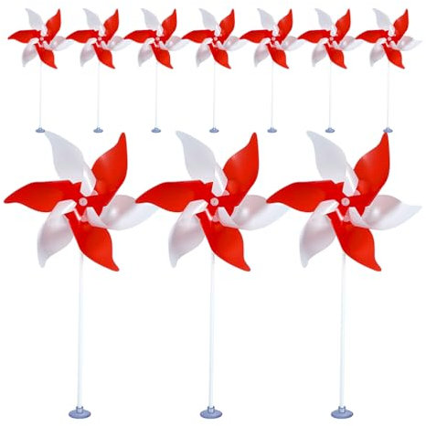 HANABASS 10pcs Garden Windmill for Garden, Windmills for Children Lawn and Desk Vibrant Outdoor and Indoor Ornaments Festive Decor
