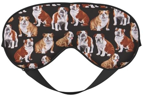 Bulldog inglese, Copre gli occhi completi Maschera per gli occhi che blocca la luce Visiera notturna morbida per gli occhi