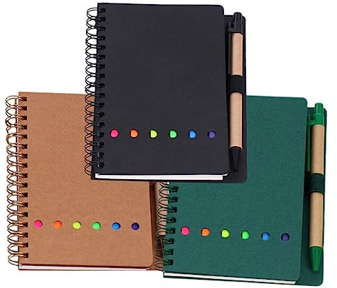 VILLFUL 3stücke Spiralnotizbuch Für Schule Haftnotizblock Für Konferenz Planer Für Alltag Notizblock Aus Hochwertigem Material Flaches Papier Für Angenehmes Schreiben Leicht Zu Tragen