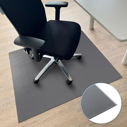 Floordirekt Tappetino protettivo per pavimento, 80 x 120 cm, grigio scuro, con bordo smussato, per sedia da ufficio, in PVC, protezione pavimento, tappetino, tappetino protettivo per laminato,