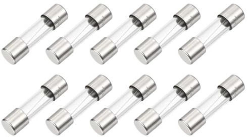 sourcing map 10 Stück Flach Glassicherung 7A 125V 5x20mm Glasrohrsicherungen Schnell wirkende Sicherungen für Leiterplatten Elektronische Geräte Haushaltsgeräte Lichterketten