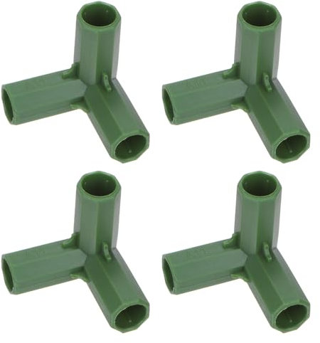 M METERXITY 12pz 11mm Connettori per Costruzione Telaio Serra, Raccordo a 3 Vie per Tubo ad Angolo Retto per Pergola/Vela Parasole/Giardinaggio Pali Piante, Accessori per Serre [Verde]