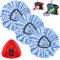 Sgizoku H2PrO Mop Heads with Spin Mop Base Compatible with Viledar H2Pro RinseClean Mop Replacement Refills: 3PCS Microfiber Mop Clothes +1PCS Triangle Mop Base
