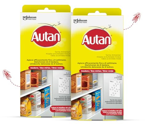 Autan Antitarme Alimentari, Confezione Bipacco, Cattura le Tarme Alimentari e le Farfalline del Cibo, Efficace fino a 8 Settimane
