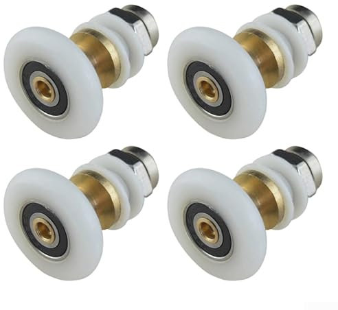 Zeroupshop Lot de 4 roulettes pour porte de douche coulissante (25 mm)
