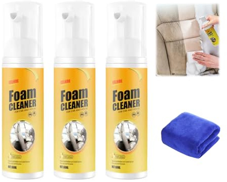 All Purpose Car Foam Cleaner, Professional Car Interior Cleaner,100ML Multipurpose Foam Cleaner Spray,Leather and Fabric Stain Removal,Suitable for Various Vehicle Interior Cars,Home Outdoor Use