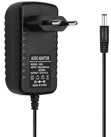 KOZOY Adattatore di alimentazione 12 V 2 A, alimentazione universale 100-240 V 50/60 Hz, alimentazione plug-in / lunghezza cavo 90 cm per nastro LED, LCD, monitor TFT, router, radio sveglia