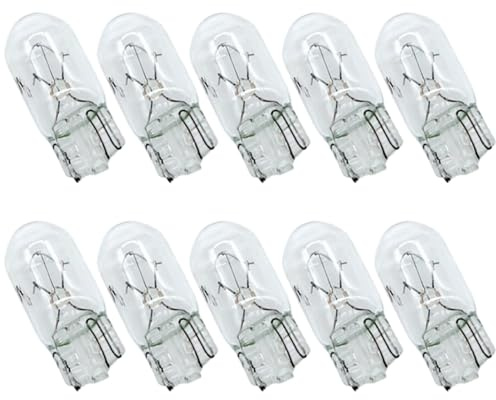 Ampoules halogènes, ampoules halogènes de 10pcs, ampoule 12V 5W T10, lumières blanches, jauge de non-polarité pour dôme, lumière la plaque d'immatriculation, tableau bord, clignotes, compteur d