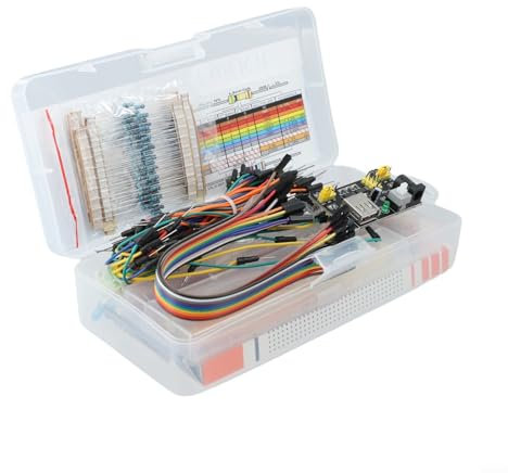 830 Breadboard Electronics Component Starter-Kit with LED Resistor Capacitor for Jumper Cable Breadboard Power Module for DIY Electronic Projects