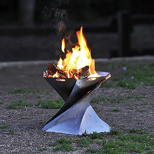 ZJFHEYUO Grande braciere da Giardino in ghisa per Feste, braciere Pieghevole Creativo, braciere da Esterno a Legna, Camino in Acciaio Inox per la combustione del Carbone.
