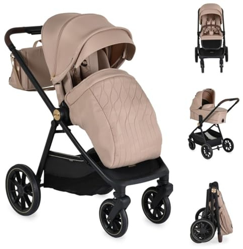 Cangaroo, passeggino combinato Celebrity 2 in 1 Ammortizzatori Ruote in PU, colori:beige