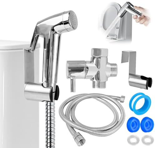 Bidet Sprayer for Toilet with 1.5m Hose & 1/2 Valve Brass | Soft & strong spray modes, DIY installation, Ideal for elderly & postpartum care, For toilet, diaper & pet cleaning