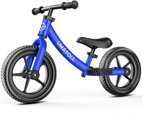 Umatoll Toddler Balance Bike 2 Year Old, Kids Bike Toy for 18 Months to 5 Years Old, Tool-Free Adjustment, Birthday Gifts for 2-3 Boys Girls, No Pedal (Blue)