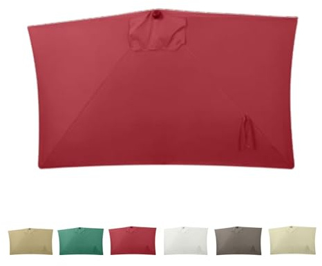 Auvent de rechange pour parasol de patio - Demi rectangulaire - 2 x 1 m - Parfait pour jardin, terrasse, balcon et espaces extérieurs - Bordeaux