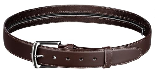 JOINPAYA Ceinture Porte-billets Cachée pour Homme avec Compartiments Dissimulés les Vêtements avec Compartiment Sécurisé et Compartiment pour Billets Couleur Marron