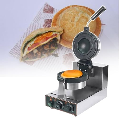 Macchina per hamburger, pressa per hamburger elettrica per waffle, panini e hamburger, in acciaio inox con impugnatura Cool Touch e rotazione di 180°, uso domestico, 220 V
