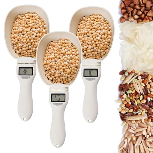 Electronic Measuring Spoon, Digital Measuring Spoons, High Precision with LCD Screen, Weighing Spoon Digital for Dispensing Food, Condiments and Pet Food (3pcs)