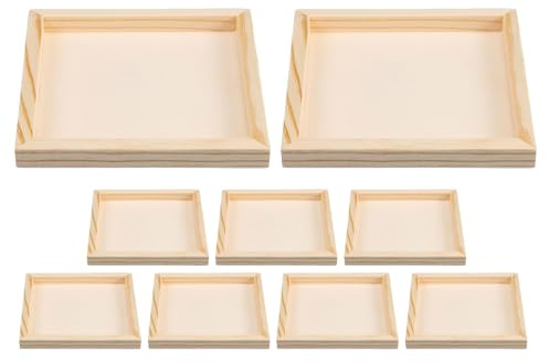 CORHAD 9 vassoi in legno Montessori: contenitore esagonale e materiale didattico Montessori, vassoio di sabbia da 5 per tracciare lettere, numeri, disegnare, uso in classe