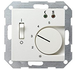 Gira 039427 Raumtemperatur-Regler 230V mit Sensor Fußbodenheizung System 55, reinweiß matt