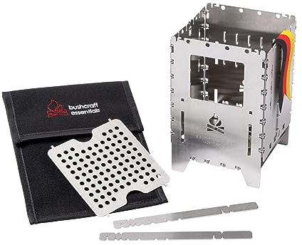 BUSHBOX XL PROFI-SET Outdoor-Kocher | Hobo-Kocher | Camping | Holz | Gas | Spiritus | Faltbar | Kompakt | Mit Zubehör | Edelstahl | 100% Made in Germany