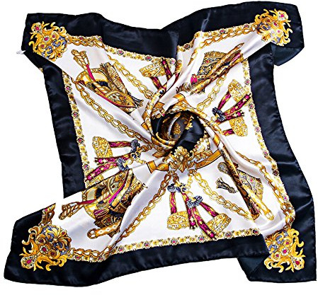Bluelans® Damenschal Faux Seidenschal Seidentuch Blume Bandana Halstuch Kopftuch Schal 90 x 90 cm Bunte