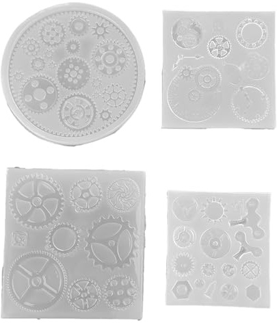 4 Stück/Set in Zahnradform, 3D-Art, Dekoration, Schokoladenkuchen, Fondantform, DIY, Harz, Schmuck, Anhänger, Dekoration