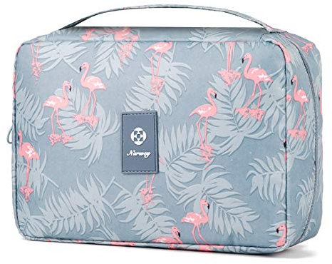 Kulturtasche Damen - Kulturtasche Zum Aufhängen, Kulturbeutel für Damen & Herren Kosmetiktasche - Waschtasche (Flamingo)