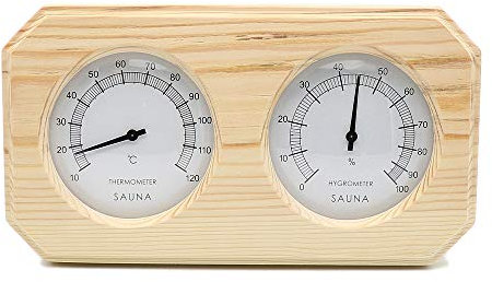 MBLUE Thermomètre et hygromètre en Bois pour Sauna Double hygrothermographe en Bois pour Sauna