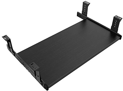 FRMSAET Möbelzubehör Büroproduktanzüge Hardware 53 cm / 60 cm / 76 cm Tastaturschubladen Holzhalter unter dem Schreibtisch Höhenverstellbare Plattform. (53 cm, schwarz)