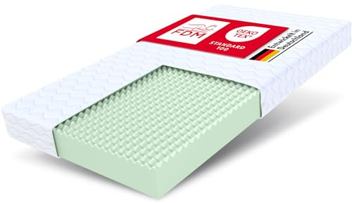 FDM Matratze 90x200 cm Härtegrad H3 Höhe 12 cm Kindermatratze Doppelseitige Schaumstoffmatratze Polyurethanschaum Hypoallergenem Waschbarem Premium-Bezug Oeko-Tex PICCHI