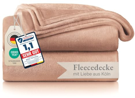 Blumtal Kuscheldecke flauschig - Oeko-TEX zertifizierte Fleecedecke 150x200 cm - Wohndecke 150x200 cm weich - Decke Couch Wohn- Tagesdecke - flauschig Rosa Decke