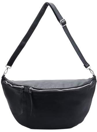 XXL Tasche Bauchtasche Hüfttasche Crossbody Schultertasche Umhängetasche Kunstleder Gürteltasche Crossover Slingntasche Unisex Bag Dunkelblau