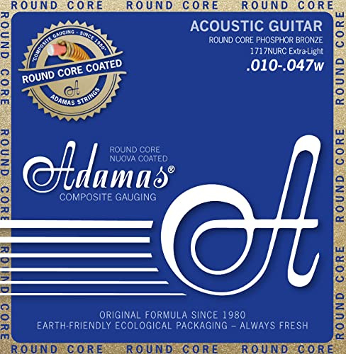 Adamas Akustik-Gitarren Saiten Nuova Phosphor Bronze beschichtet Round Core Satz Extra Light .010-.047 - 1717NURC