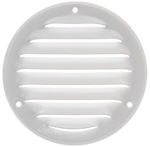 Ø 100mm Bianca Rotonda Griglia di Ventilazione in Metallo - Griglie D'Aerazione con Rete Anti Insetti