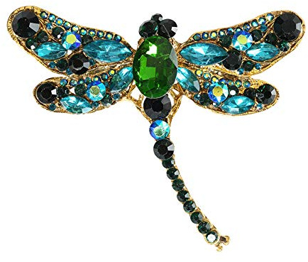 Damen Libelle Brosche Strass Kristall Anstecknadel Weihnachten Party Hochzeit Geschenk Grün Kostengünstig, 一个, Edelstein, Andere Edelsteine