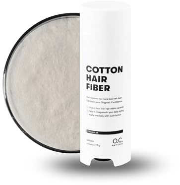 O.C. HAIRCARE Streuhaar zur Haarverdichtung - für Scheitel, kahle Stellen am Ober- und Hinterkopf - von führenden Salons empfohlen - 11 Farben - widerstandsfähige Streuhaare (Weiß)