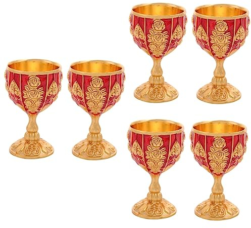 STOBAZA 6stücke Vintage Zinndekor Weingläser Im Europäischen Stil Retro-floral-design Für Partys Hochzeiten Und Festliche Anlässe