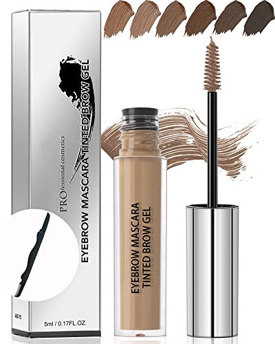 Eyebrow Gel, Waterproof Tinted Eye Brow Gel, Long Lasting Quick Drying Eyebrow Glue, Semi-Permanent Eyebrow Filler, Volumizing Enhance Brow Mascara Tinted, Transfer-proof, With Brow Tool-03 Brown