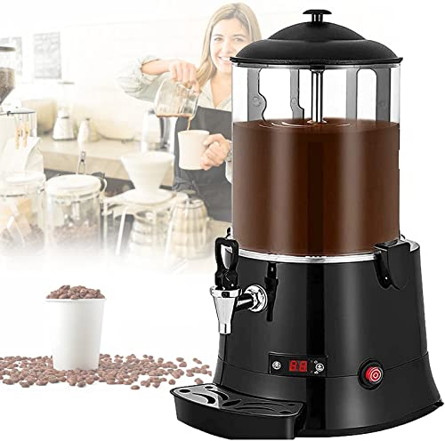 Machine à Chocolat Chaud Commerciale 5/10 l, Distributeur de Chocolat Chaud électrique, avec Affichage LED, Plaque chauffante en Acier Inoxydable 304 pour Chauffer Le Chocolat, Le café, Le Lait, Le