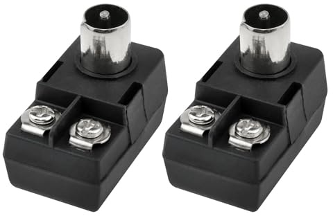 PIYANYO Connettore trasformatore di corrispondenza antenna 300 ohm a 75 ohm Quick Push-On Plug UHF VHF FM Converter Adapter 2PCS