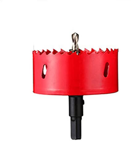 Scie-cloche, foret for scie-cloche, scies-cloches 100 mm, foret M42 bi-métal, profondeur de coupe bi-métal 32 mm for couper le bois, la tôle souple, le contreplaqué, le panneau PVC/rouge, 85 mm (Colo