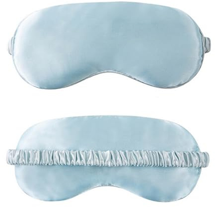 Blaue Augenmaske zum Schlafen, weicher und bequemer Stoff, Augenschutz für Reisen und Nickerchen