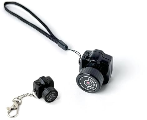 Gugxiom Mini Keychain Camera, 0.98 inch Mini Thumb Camera, Micro Mini DV DVR Camera Camcorder Keychain, 75mAh Battery, for Students, Kids