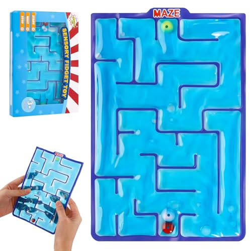 Sensorik Labyrinth Spielzeug, Gel Gefüllte Sensorische Spielzeug, Sensorische Schläuche Fidget Toy, Squishy Sensory Tubes Gefüllt, Squeezable Fidget Spiel für ADHS und Autismus