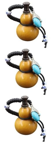 STOBAZA 3stücke Portable Gourd Holder Handgefertigter Gourd Trinkanhänger Für Wein Und Getränke Vielseitig Einsetzbar Als Schlüsselanhänger Oder Wanddekoration Leicht Und Einfach Zu