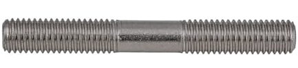 Haroar 1 Stück M16 SUS304 Edelstahl Doppelendbolzen Klemmtyp Kopfloser Stehbolzen Schraube Stange Zahnstock Doppelkopf Gewindestange(1Pc M16x55)